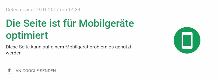 Die Seite ist für Mobilgeräte optimiert
