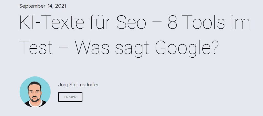 Autor auf der Artikelseite angegeben