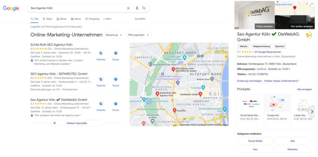 Einrichtung von Google My Business