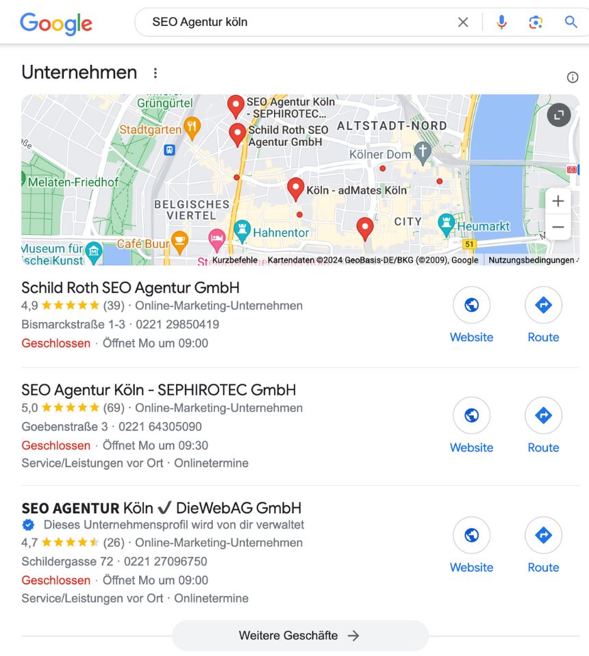 local seo agentur lokale suche bei google